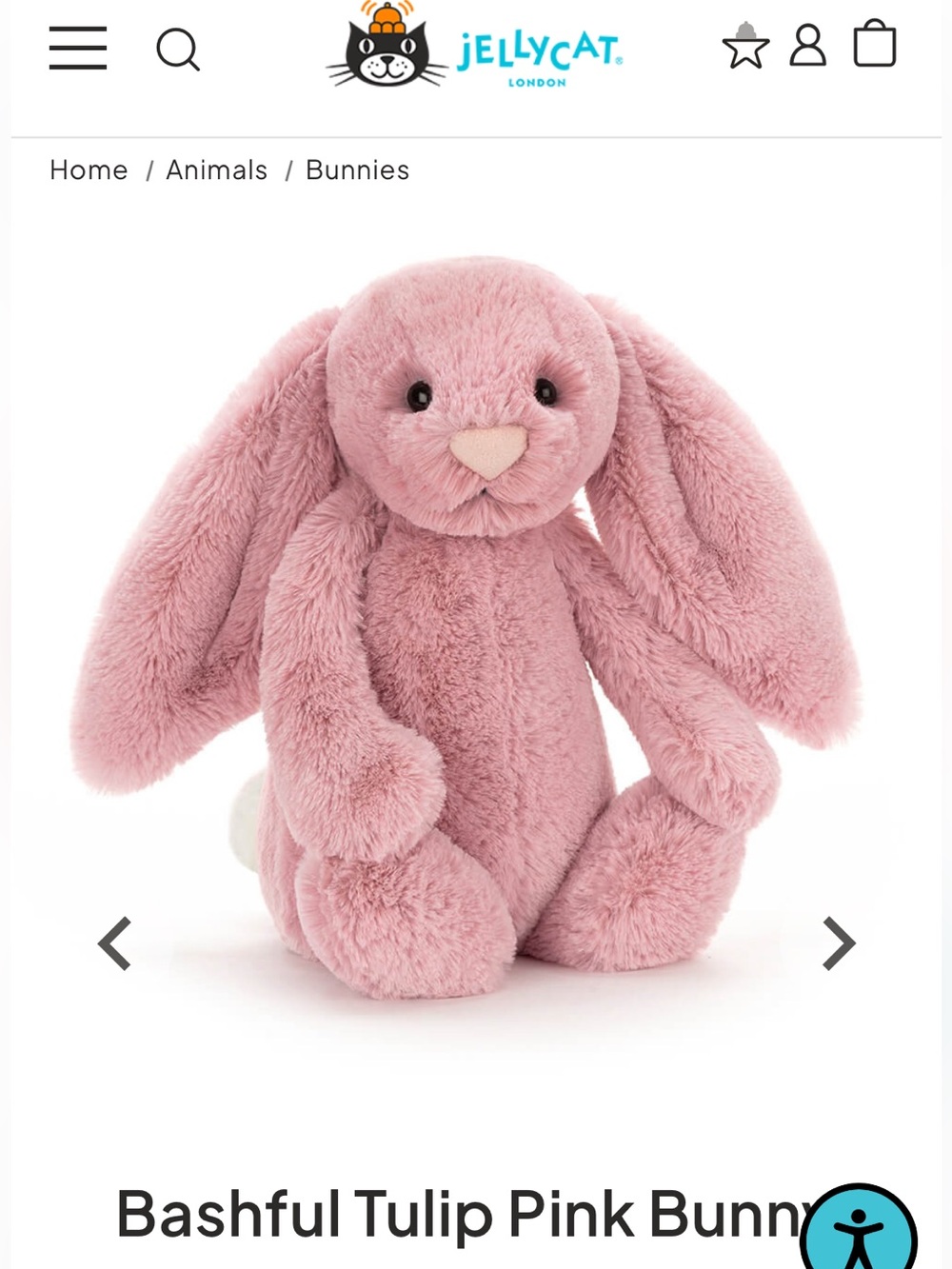 Jellycat Bashful Tulip Bunny - BNWT - Authentic - dust bag included